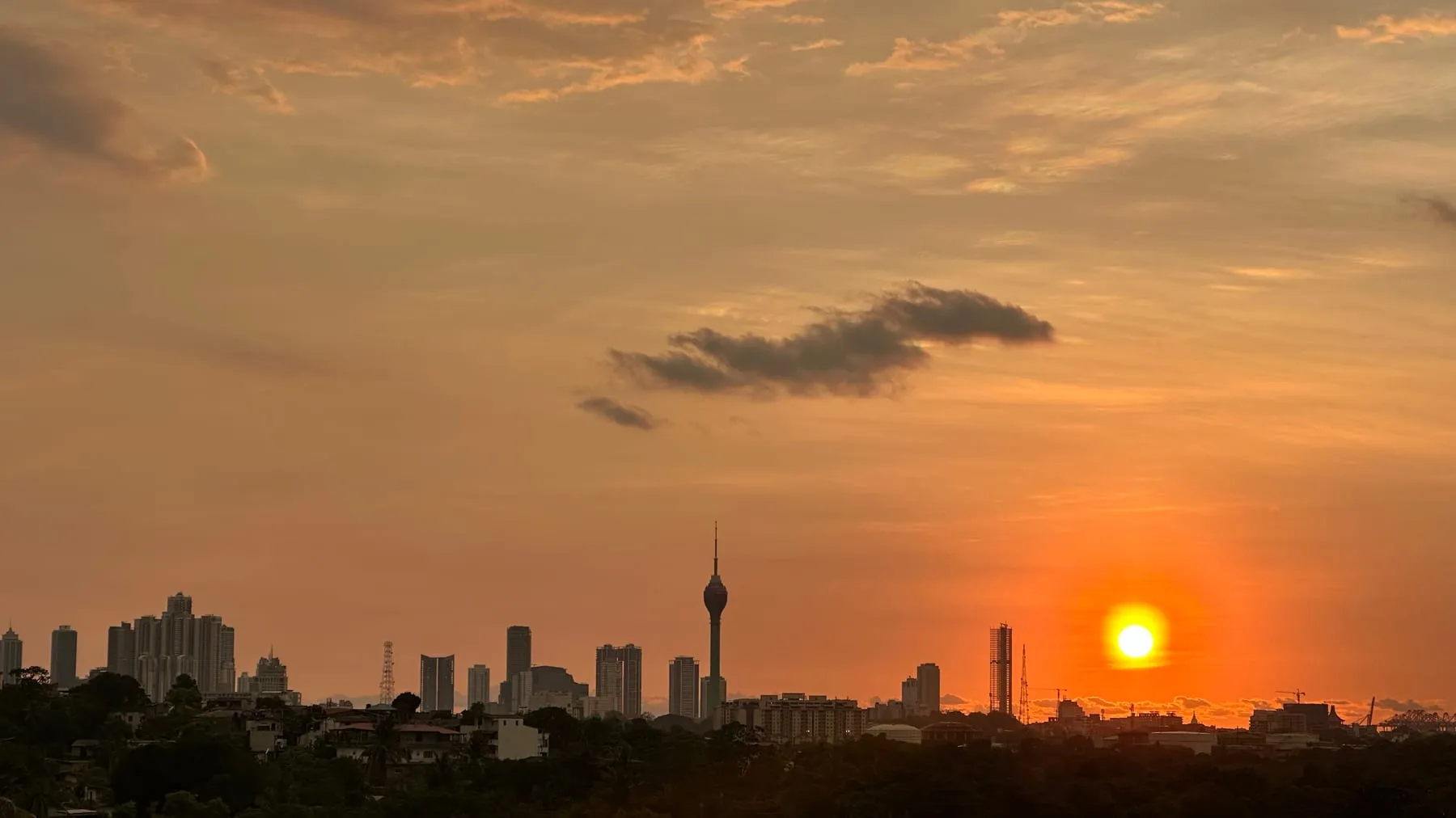 colombo skyline at sunset